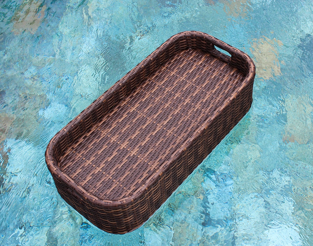 RECTANGLE FLOATING TRAY BROWN